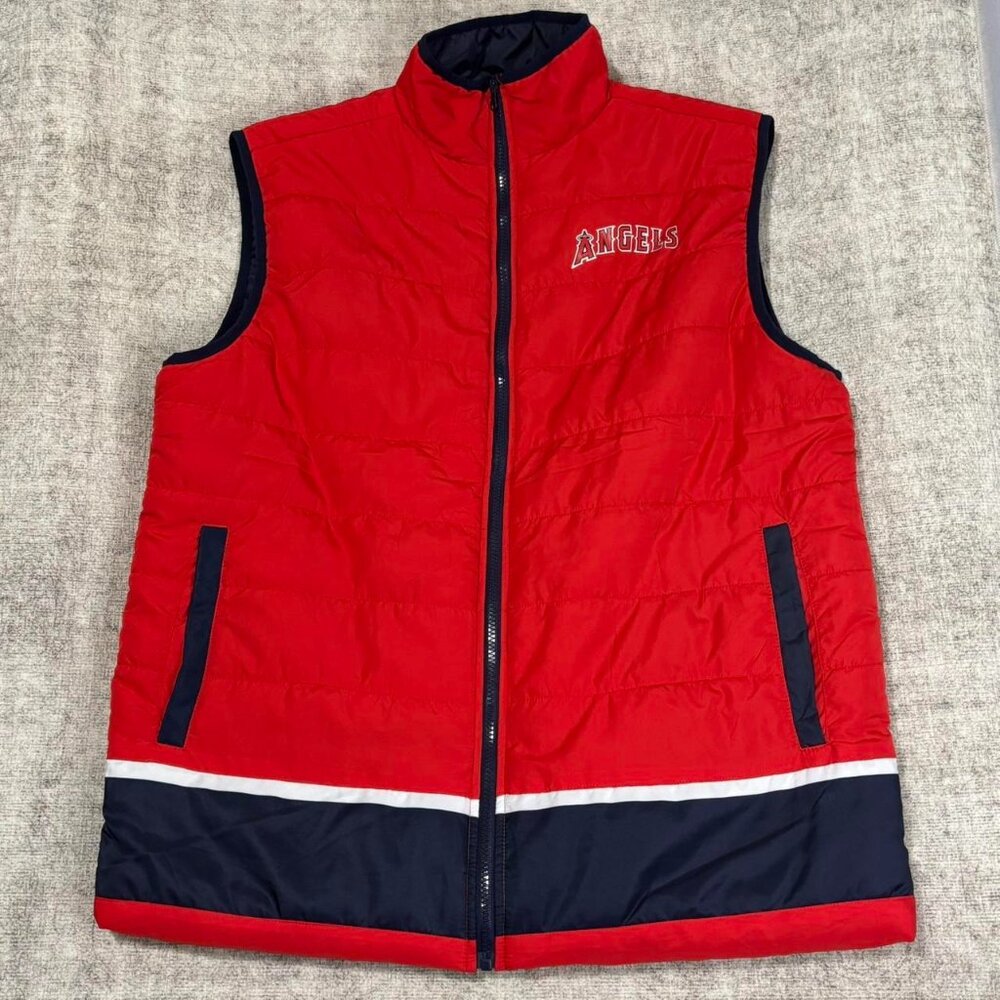 MLB Angels Red Navy Puffer Vest XL
